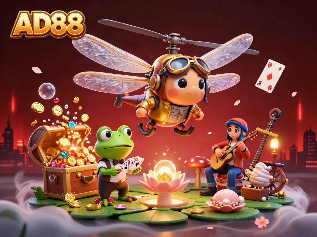 Experience thrilling gaming action at AD88 with vibrant casino characters and themed elements.